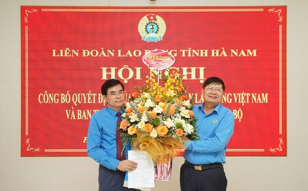 Hà Nam: Bổ nhiệm ông Nguyễn Hải Long giữ chức Chủ tịch Liên đoàn Lao động tỉnh
